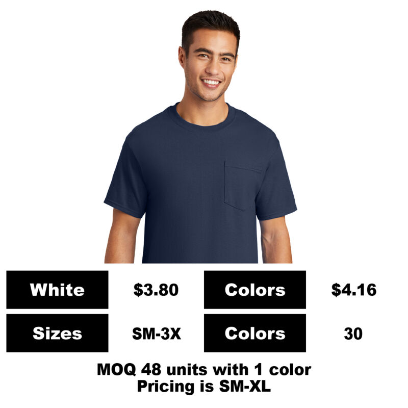P1049-P: Traditional 5.9 oz Cotton Pocket T-Shirt